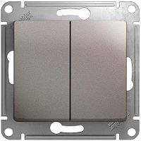 Переключатель без рамки Systeme Electric Glossa 2-кл. проходной платина картинка
